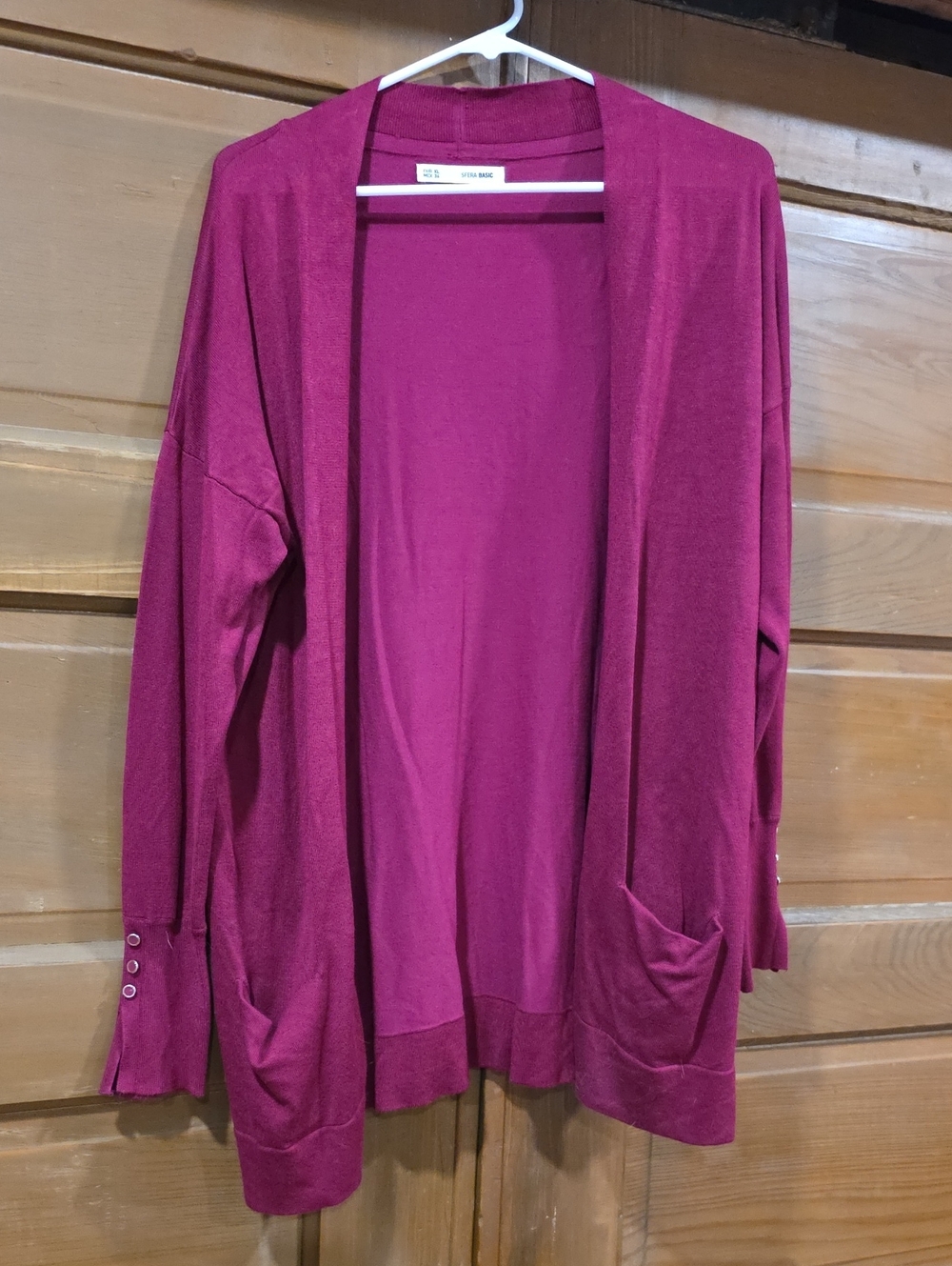 SFERRA Open-Front Cardigan in Deep Pink